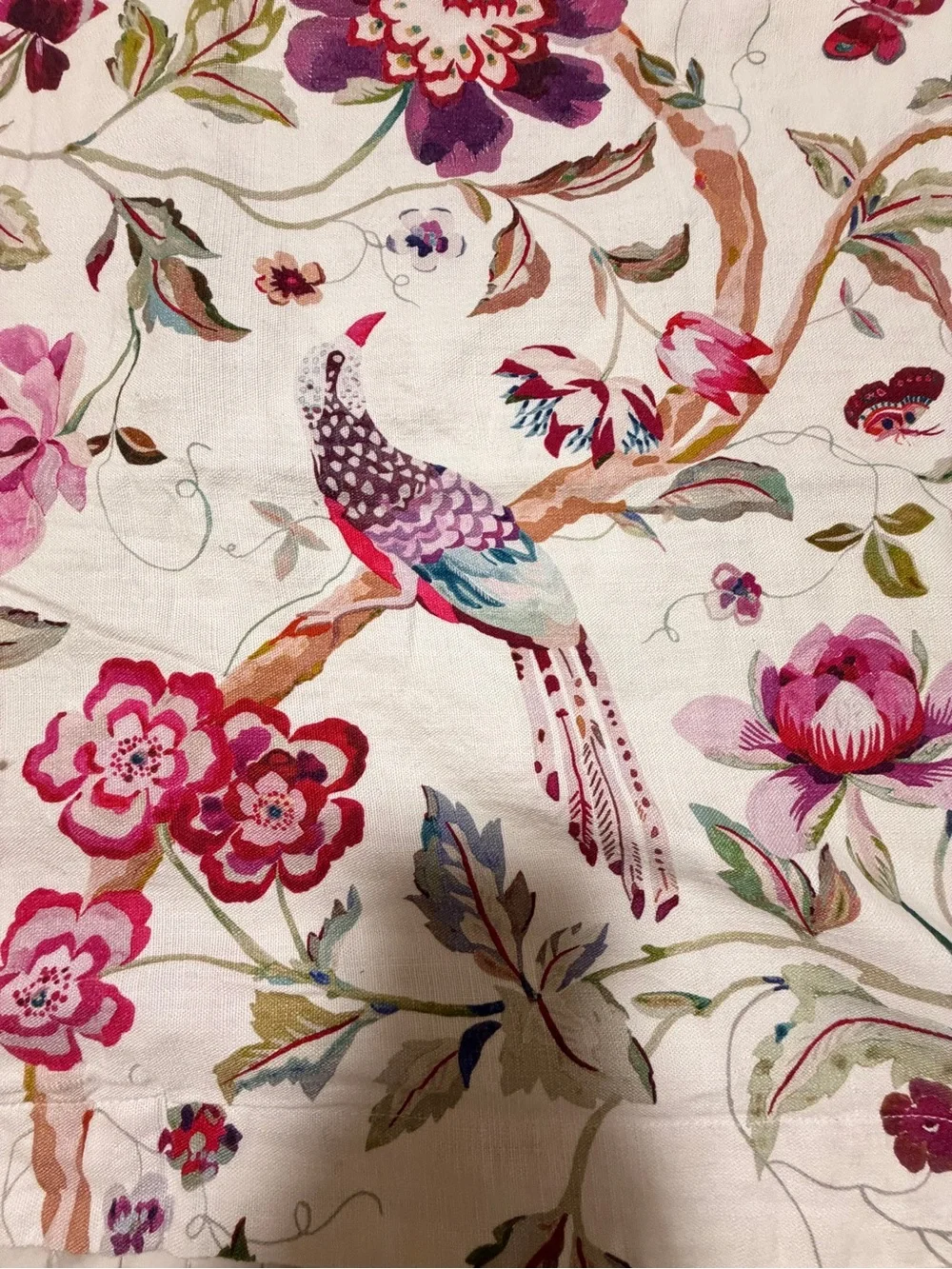 Johnny Was Kirby Standard Pillow Sham 100% Cotton Floral Bird 21x27